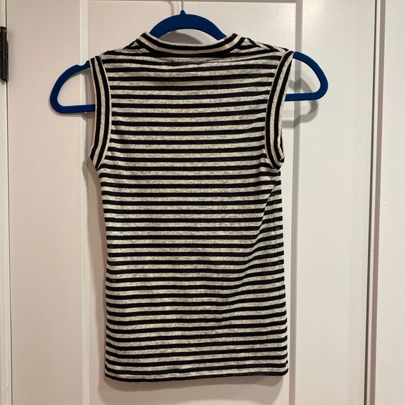 AllSaints mock neck burnout striped tank - Picture 1 of 3